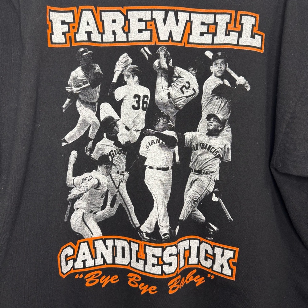 Vintage Farewell Candlestick Park San Francisco Giants  XL Shirt Mays Bonds